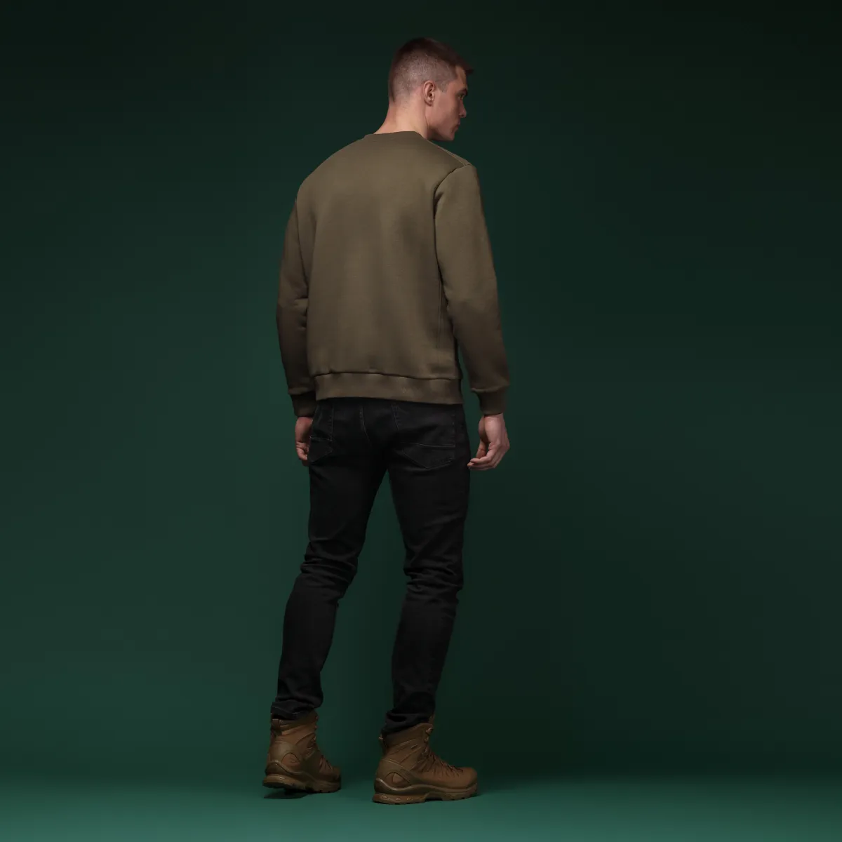 Світшот Base Soft Sweatshirt. Вільний стиль. Колір Олива/Olive 6