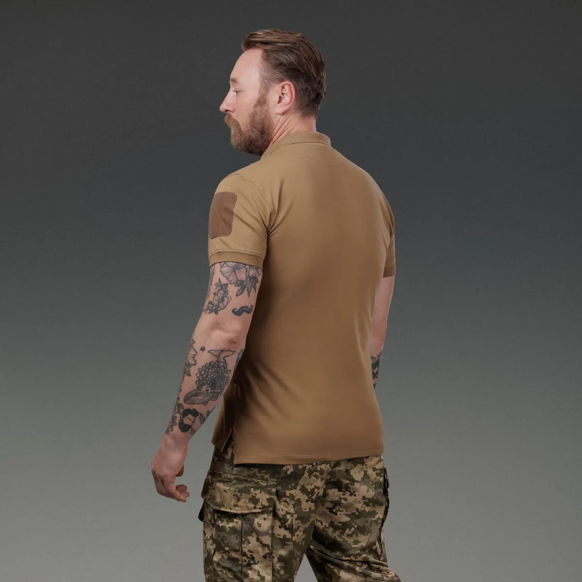 Футболка-поло тактична Ukrarmor Polo Reflex. Cotton. Колір Койот 3