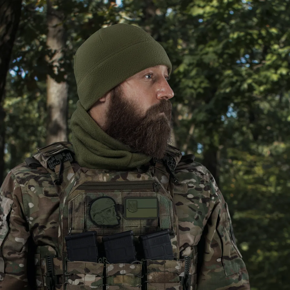 Флісовий баф FrostWrap зі щільністю 280/м2. Теплоізоляція Slimex. Колір олива 6