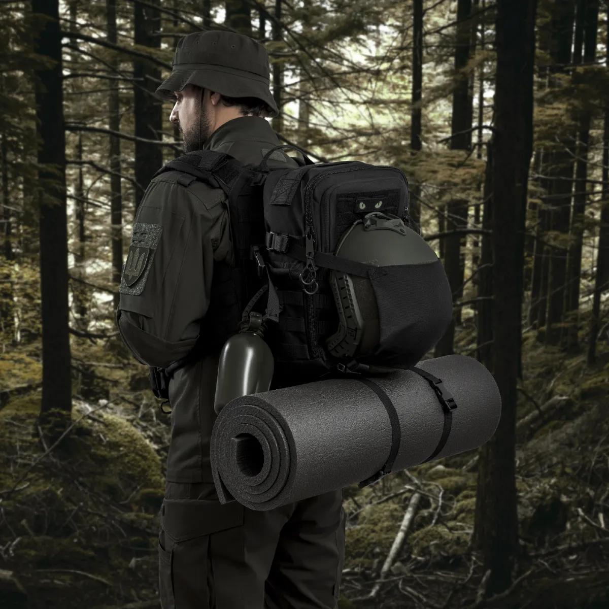 Тактичний рюкзак DP20 на 20 л. Cordura 1000D. Кріплення Molle. Мультикам чорний 9