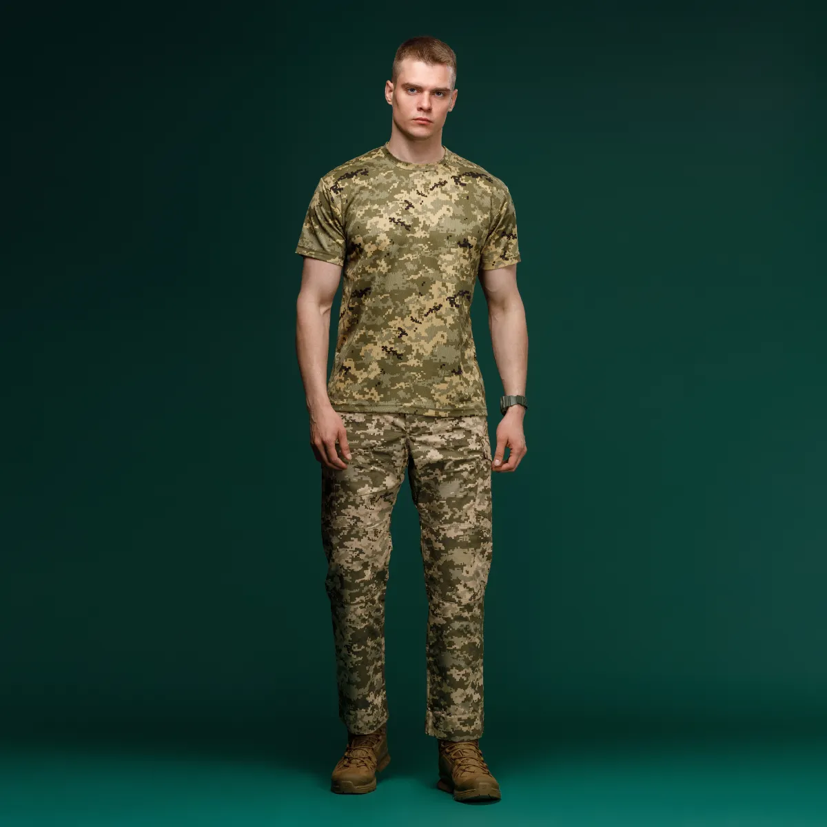 Футболка сітчаста AIR Coolmax без логотипу. Легка та добре відводить вологу. Піксель (мм-14) 5