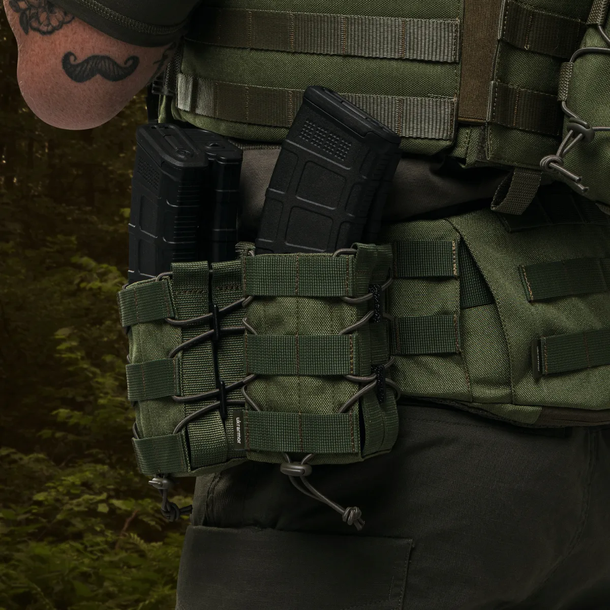 Подвійний підсумок під магазини АК/АR (тканевий). Олива 3