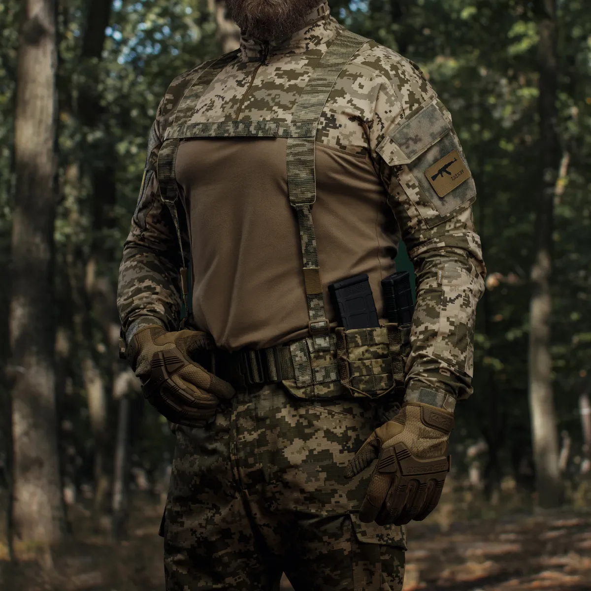 Плечові ремені для тактичного пояса. Кріплення Molle. Піксель (мм-14) 5