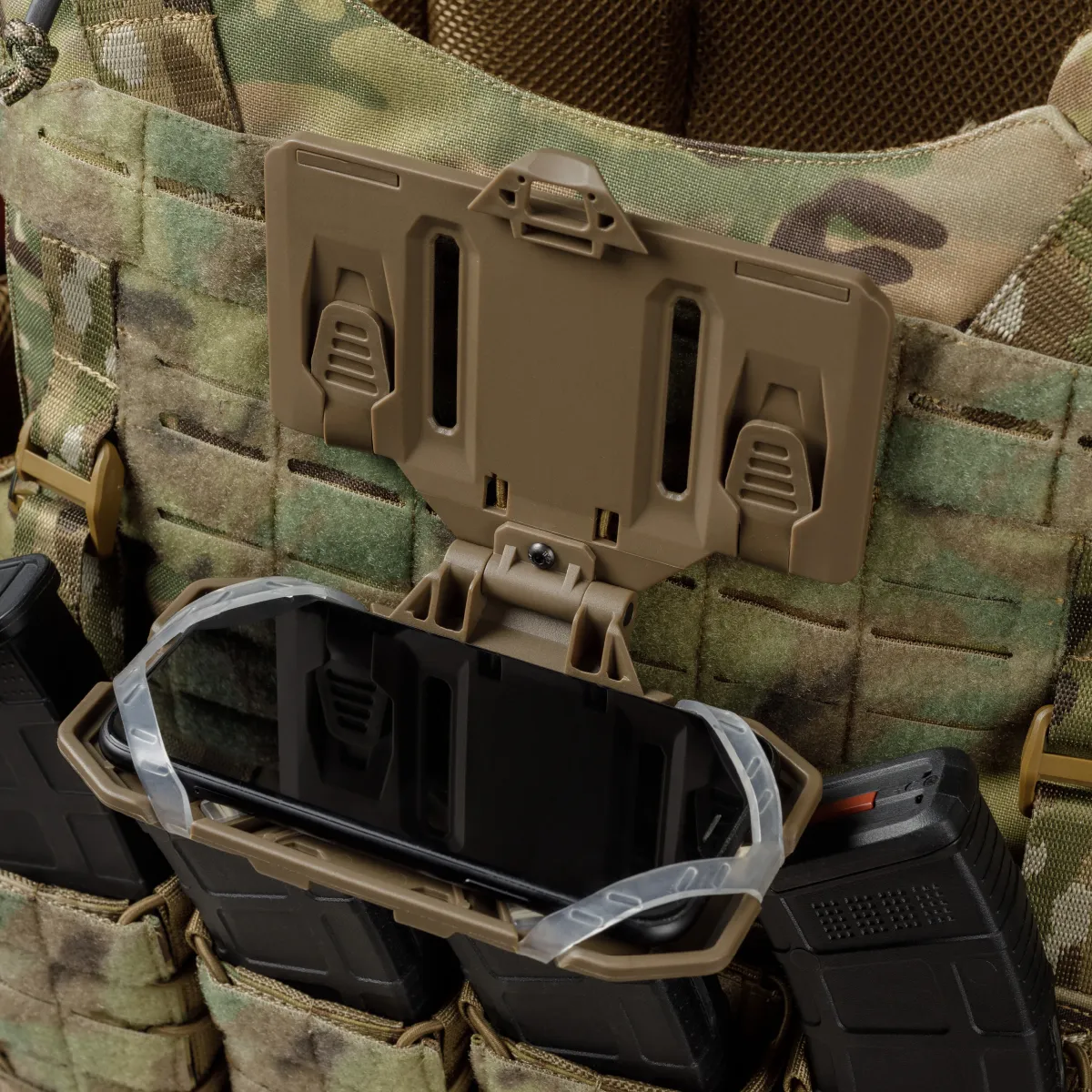Тактичне кріплення для телефону на систему Molle, 17х11х3 см. Койот 2