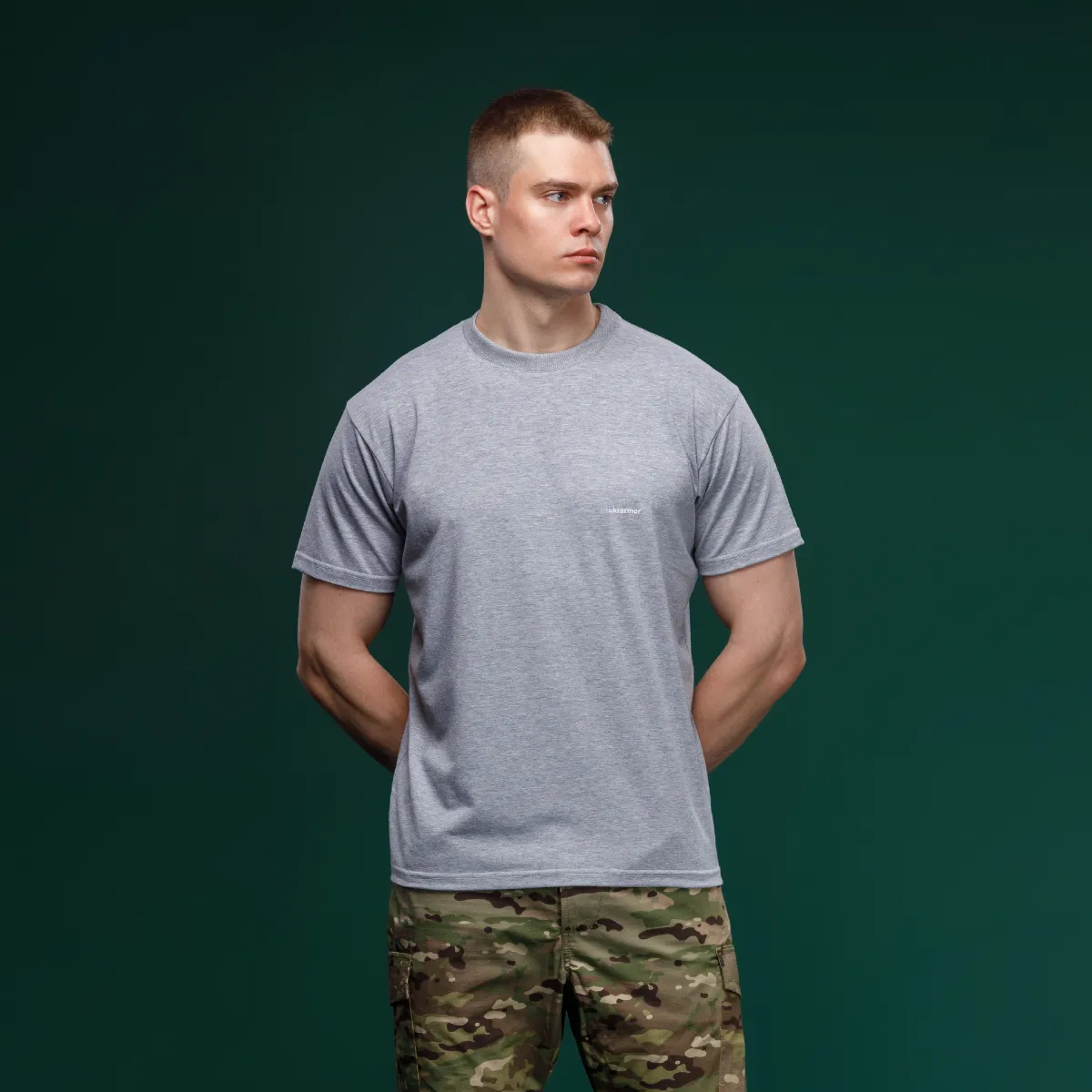 Футболка Basic Military T-shirt. Материал Cotton\Elastane, серый 2