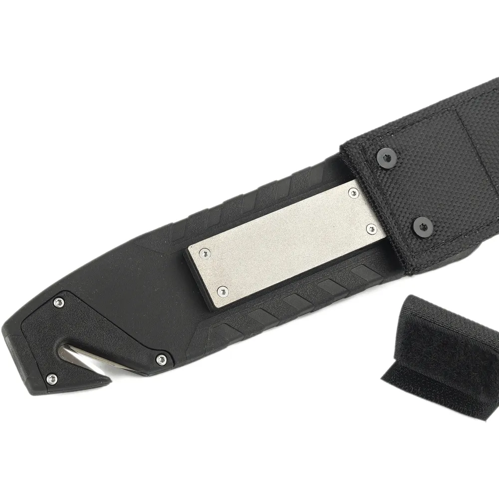 Ніж Ganzo G8012V2 чорний з паракордом та кресалом. Вуглецева сталь 6