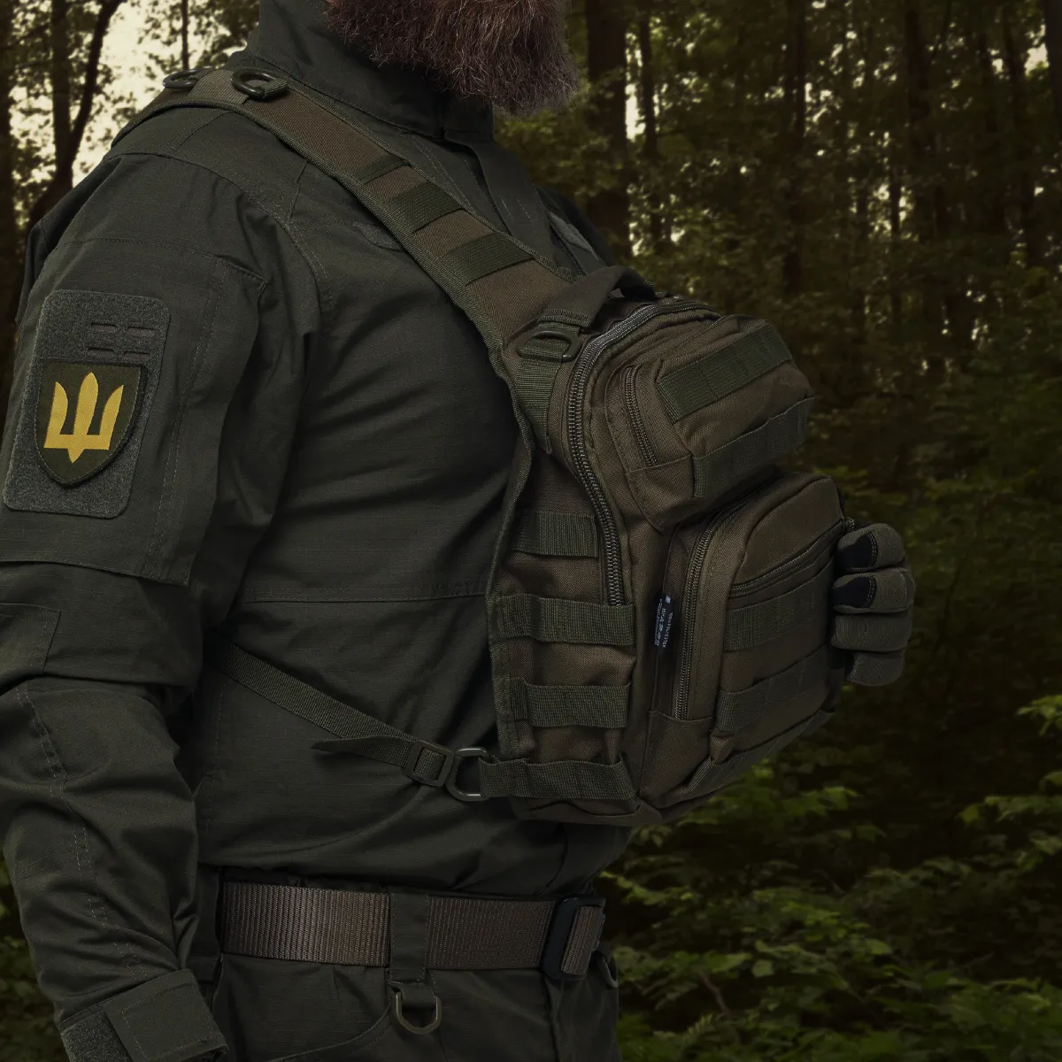 Рюкзак однолямковий Mil-Tec “One strap assault pack”. Олива. 3