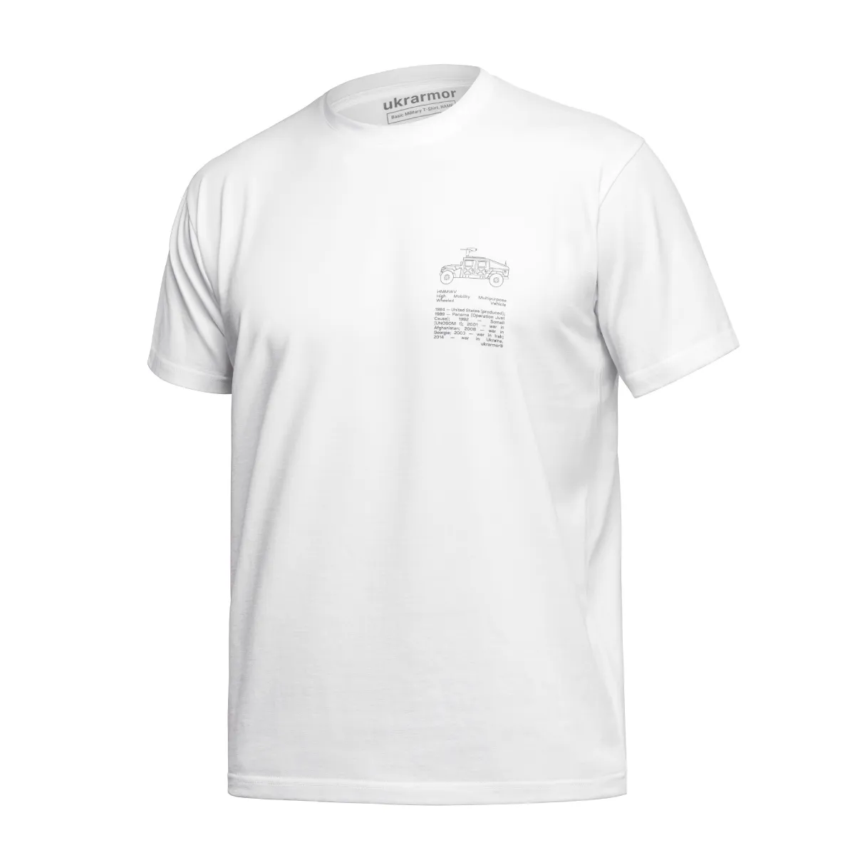 Футболка Basic Military T-Shirt. HMMWV. Cotton and Elastane, білий