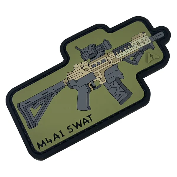 Патч (шеврон) «M4A1 Swat» від А.Т.А.К.А. М’який ПВХ пластик. Олива 3