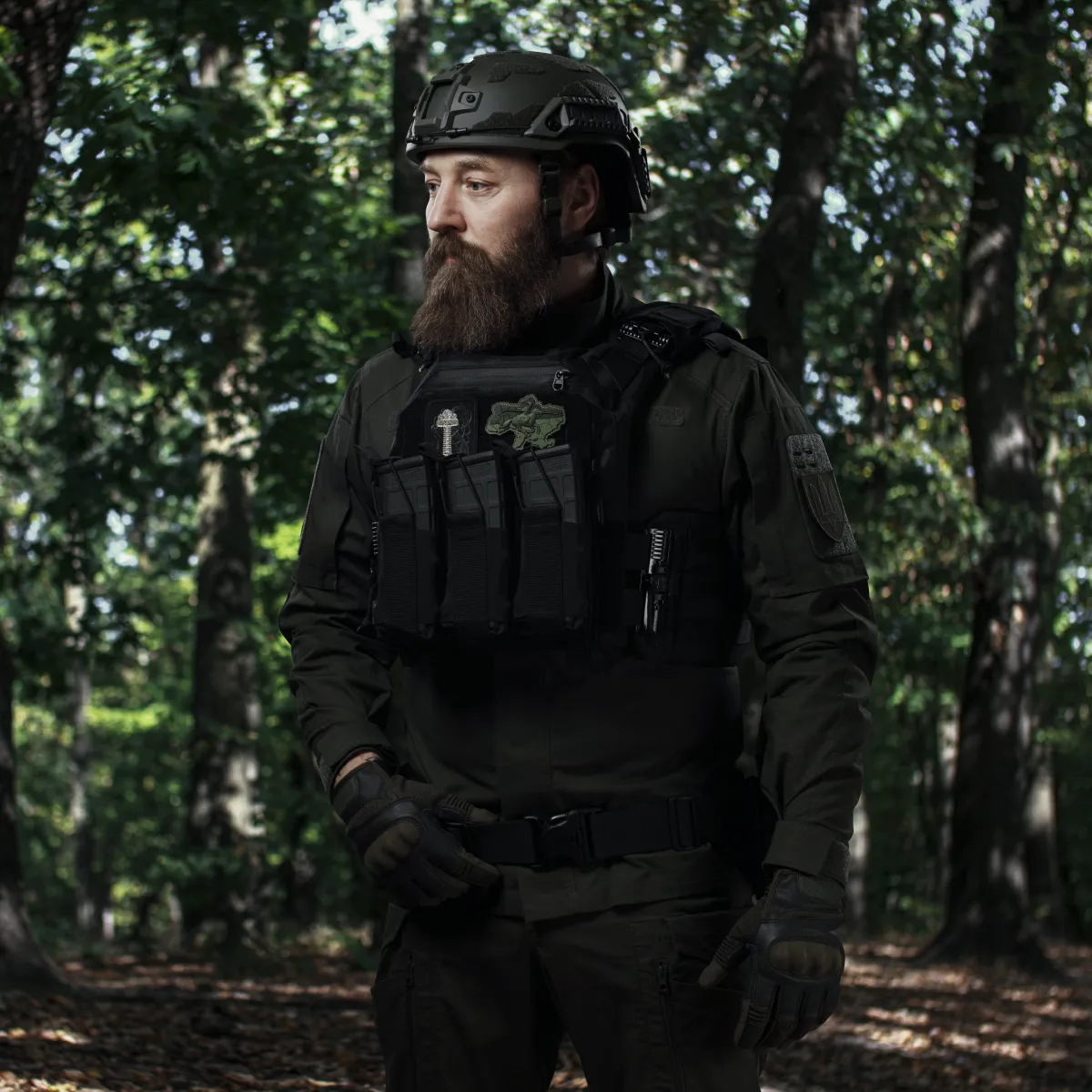 Одинарний еластичний підсумок під магазини АК/АR відкритого типу. Кріплення MOLLE. Чорний 3