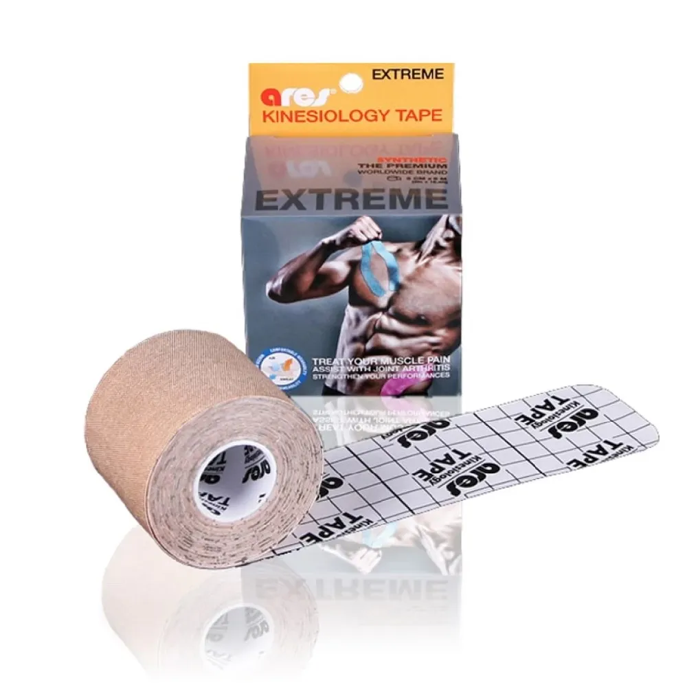 Кинезио тейп Ares Extreme. Эластичная лента 5 см х 5 м. Телесный