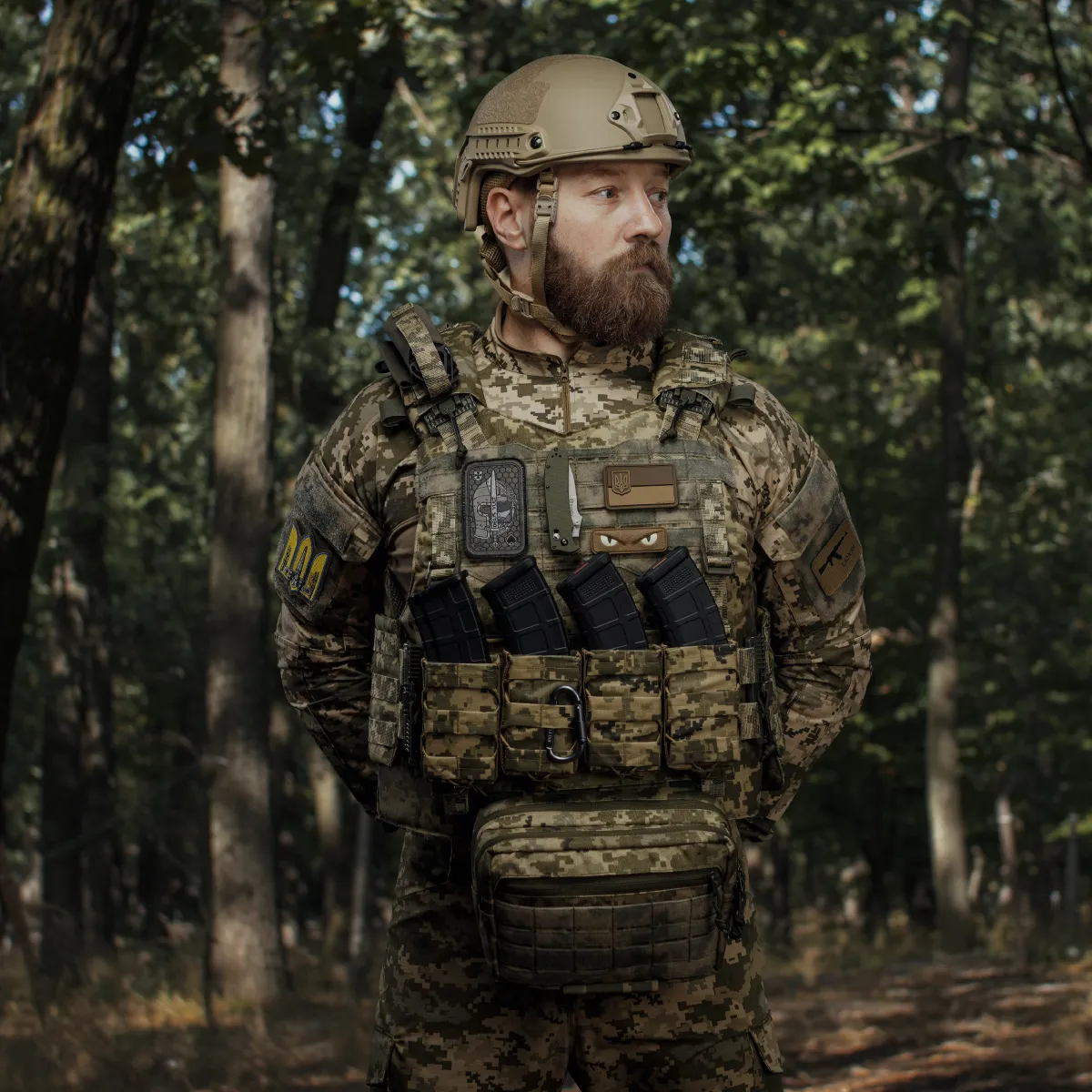 Одинарний підсумок під магазин АК, пластикова основа. MOLLE інтерфейс. Піксель (ММ-14) 3