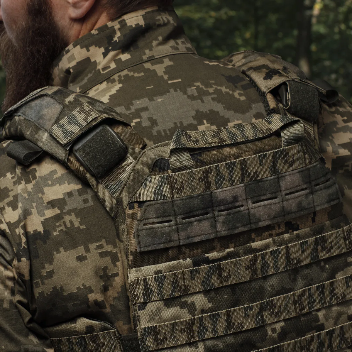 Збільшена плитоноска (PRO) під бронеплити 27х35 см. Піксель (мм-14) 8