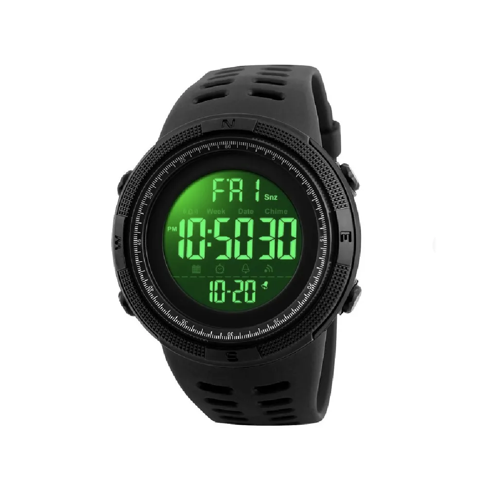 Годинник тактичний Skmei 1251 з таймером зворотного відліку. Чорний 2