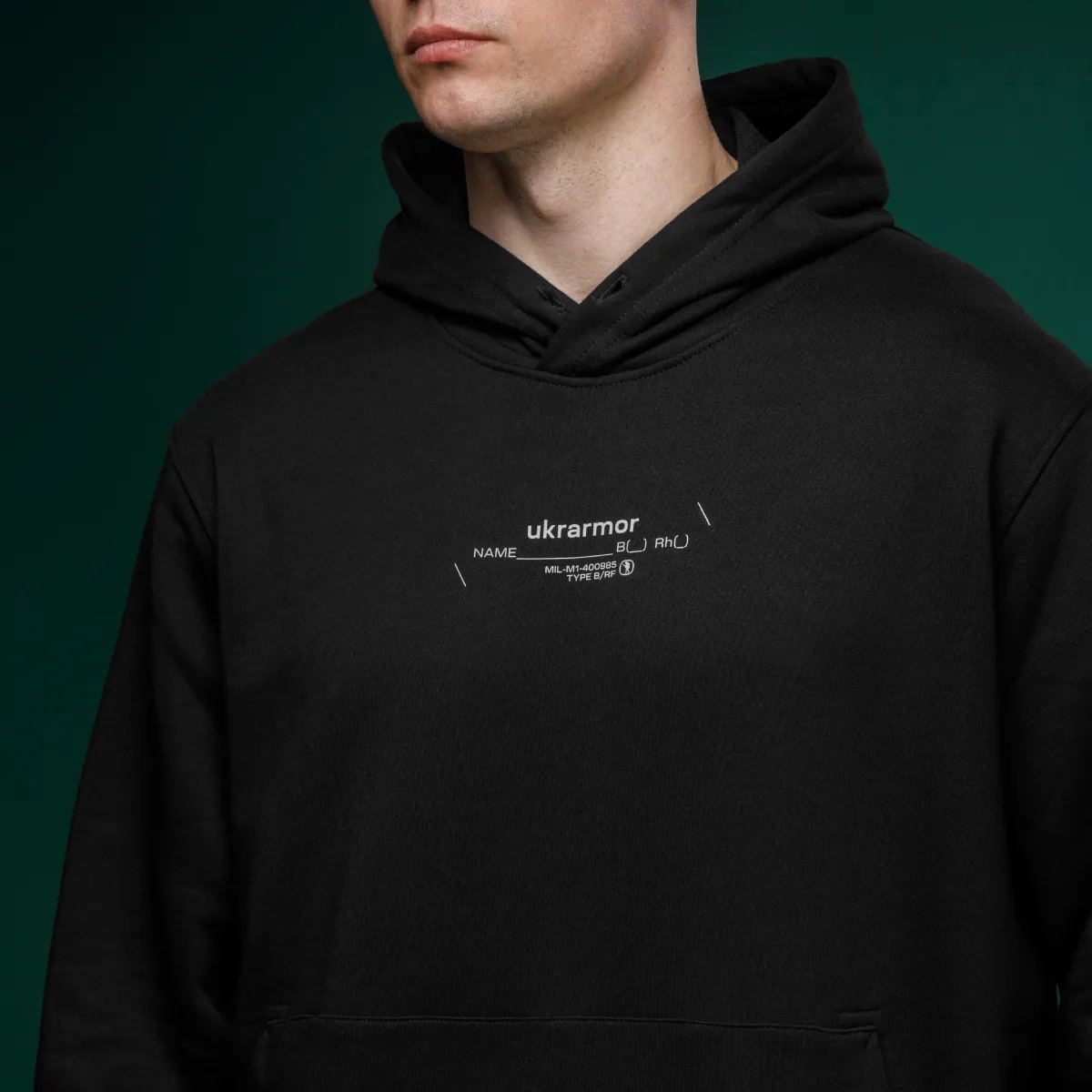 Худі M1 Mono колекція NAME. Cotton and polyester. Колір Чорний 4