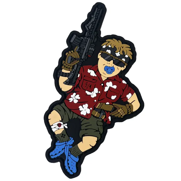 Патч (шеврон) «Малюк народжений для війни Summer Edition» від Sanchi. М’який ПВХ пластик 3