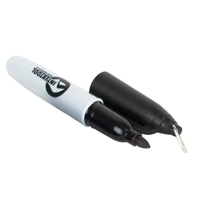 Маркер перманентный INTERTOOL. Длина 93 мм. Цвет написания черный 3