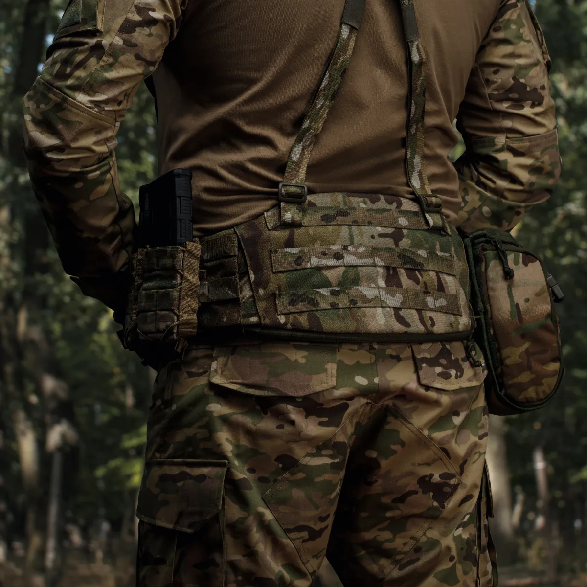 Плечові ремені для тактичного пояса. Кріплення Molle. Мультикам 6