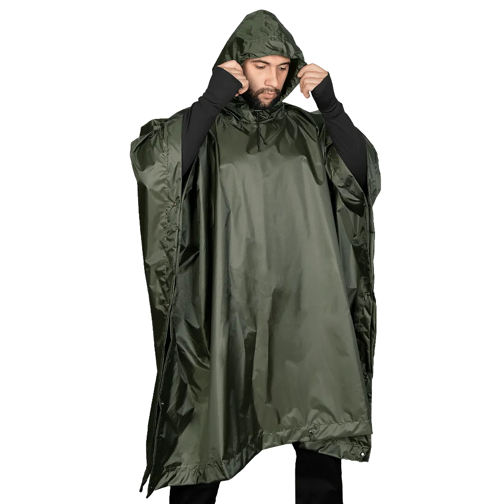 Пончо Piligrim. Вологостійке з військовим забарвленням. Темна олива 2