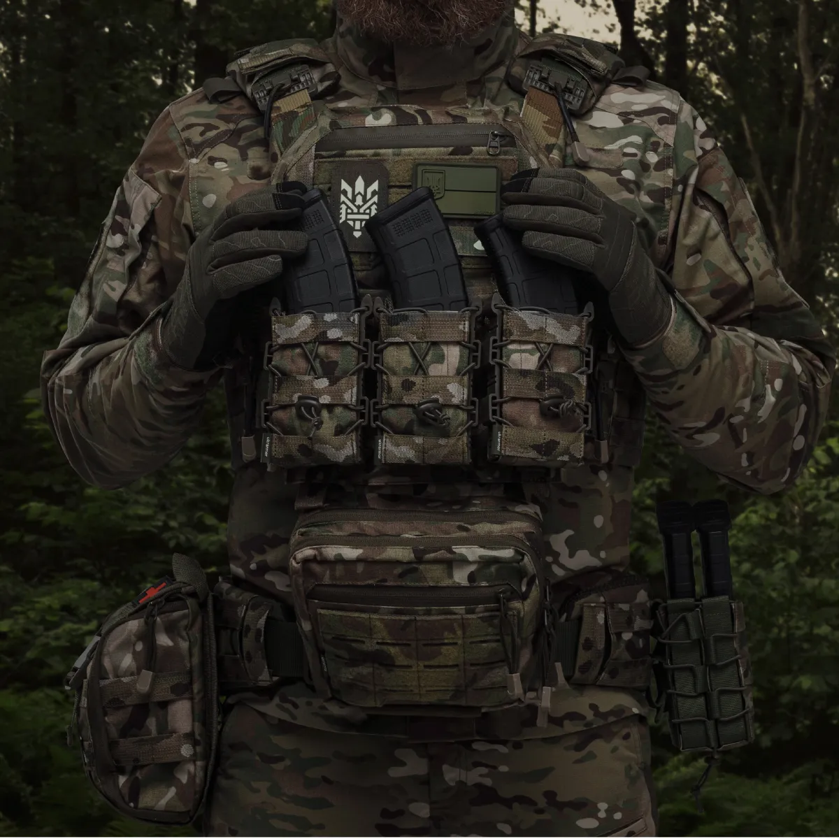Сумка-напашник PRO 2-го класу захисту. Розмір L (16х22 см). Матеріал Cordura 1000. Мультикам 9