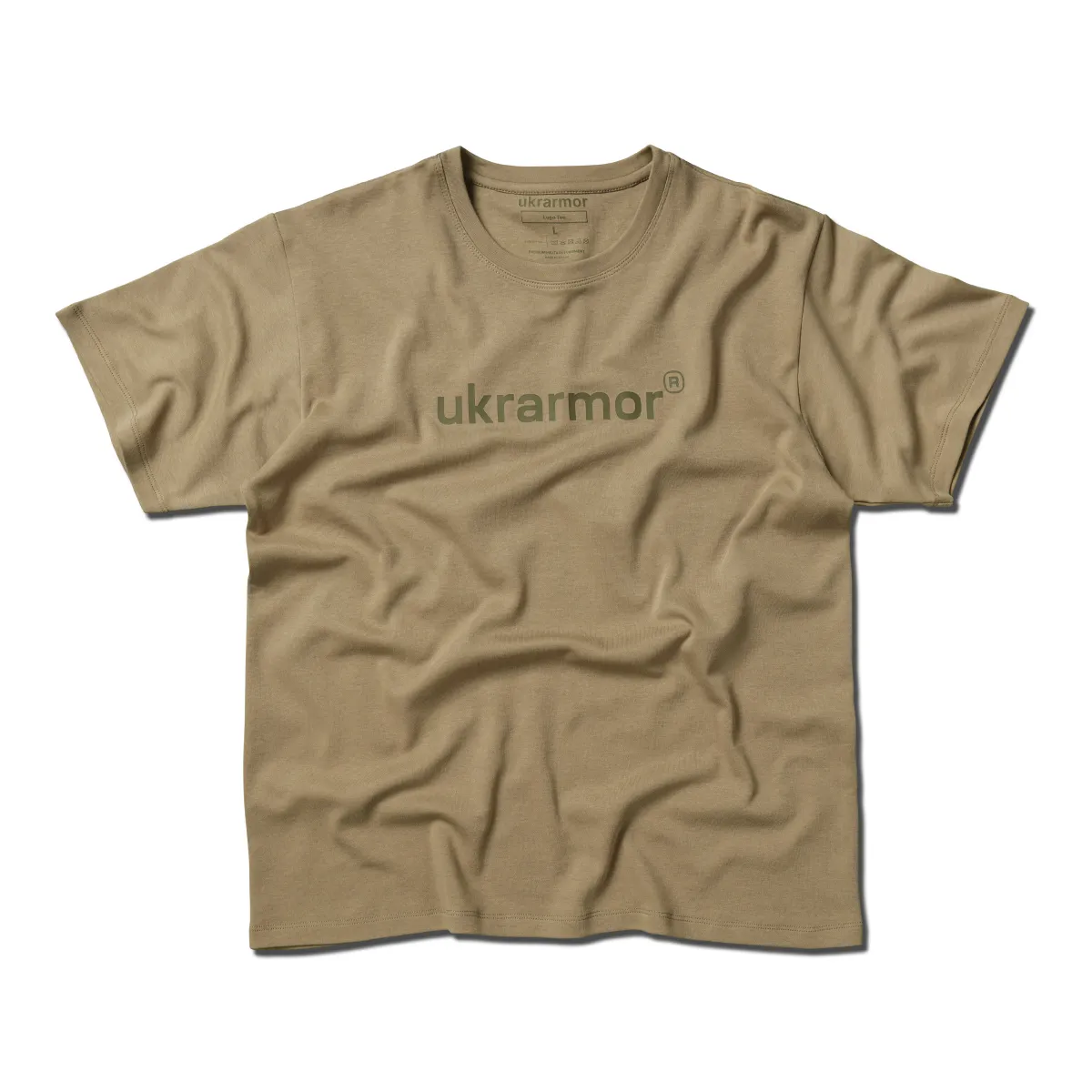 Футболка чоловіча з логотипом Logo Tee Ukrarmor. Cotton. Колір койот 3
