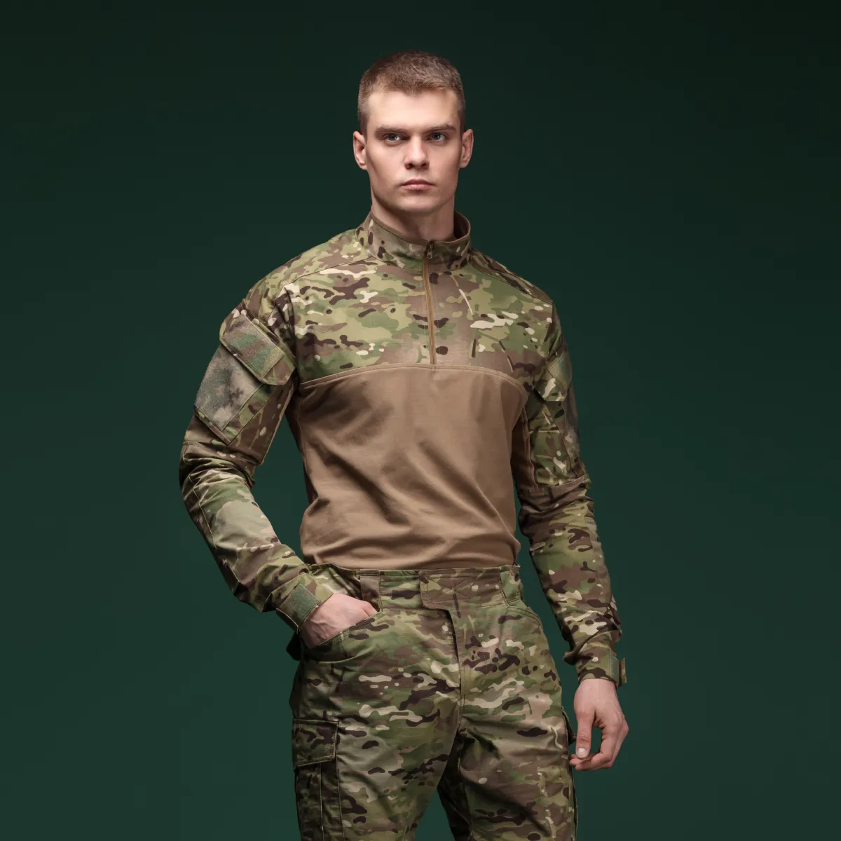 Тактична сорочка Core Combat Shirt, довгий рукав, комбіновані матеріали. Мультикам 2