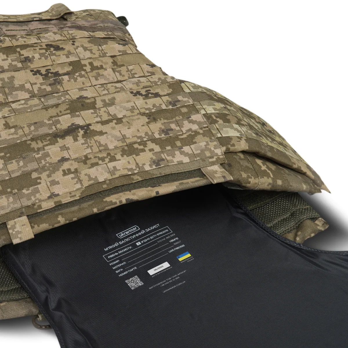 Комплект балістичних пакетів для бронежилета 2-го класу. Перед та спина. S/M 6