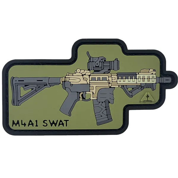 Патч (шеврон) «M4A1 Swat» від А.Т.А.К.А. М’який ПВХ пластик. Олива