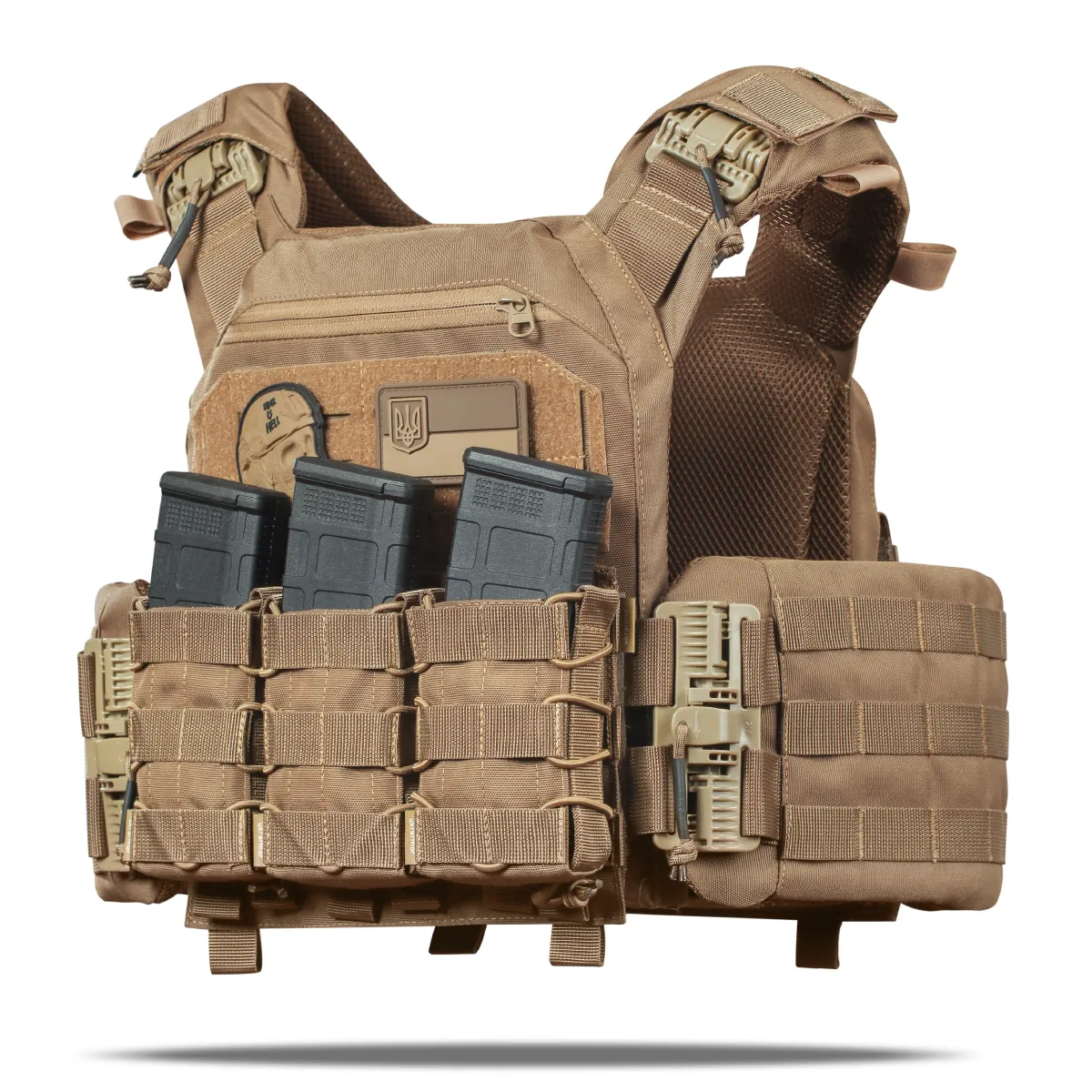 Бронежилет 6-го класу (PRO). Вага 6.3 кг. Керамічні плити 2.9 кг. Койот 3