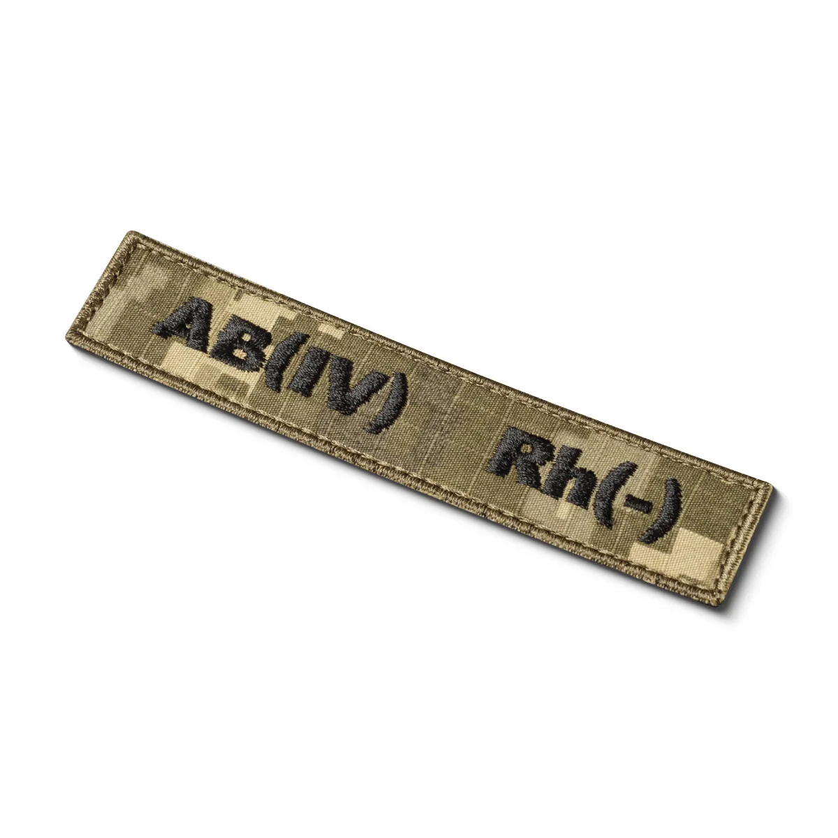 Шеврон (нашивка) група крові AB(IV) Rh(-), 2.5 х 12.5 см. Піксель (мм-14) 3