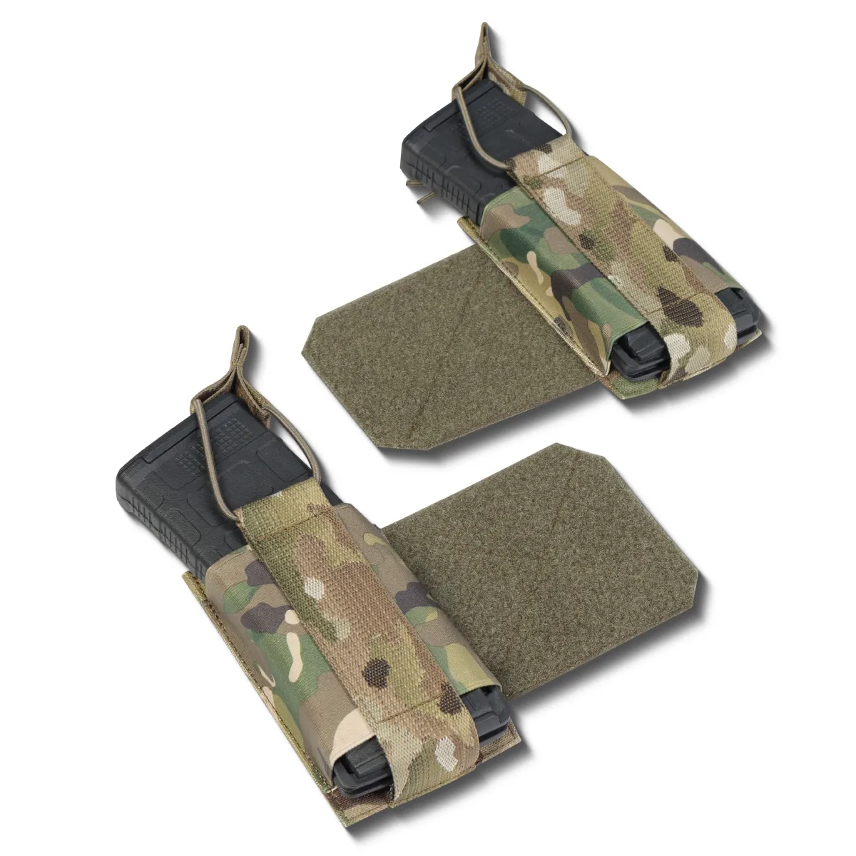 Боковой правосторонний эластичный подсумок для магазинов АК/AR и турникетов открытого типа с креплением на липучке. Мультикам 5