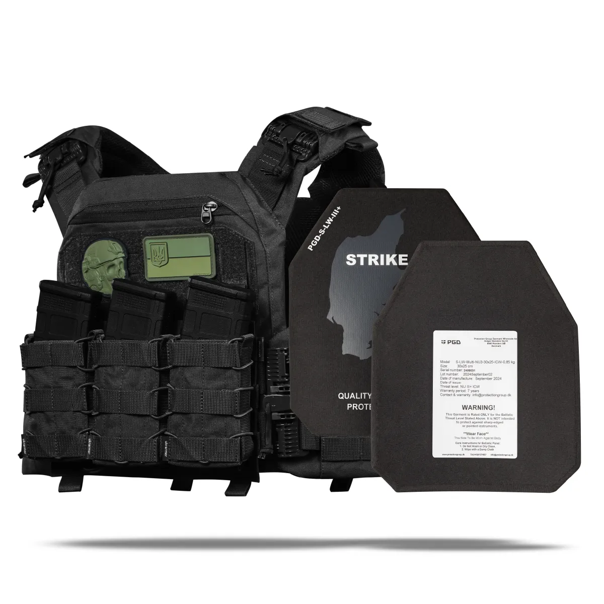 Бронежилет 3 рівня NIJ (PRO). Вага 2.2 кг. Поліетиленові плити PGD-S-LW-ICW+ SAPI 0.85 кг. Чорний
