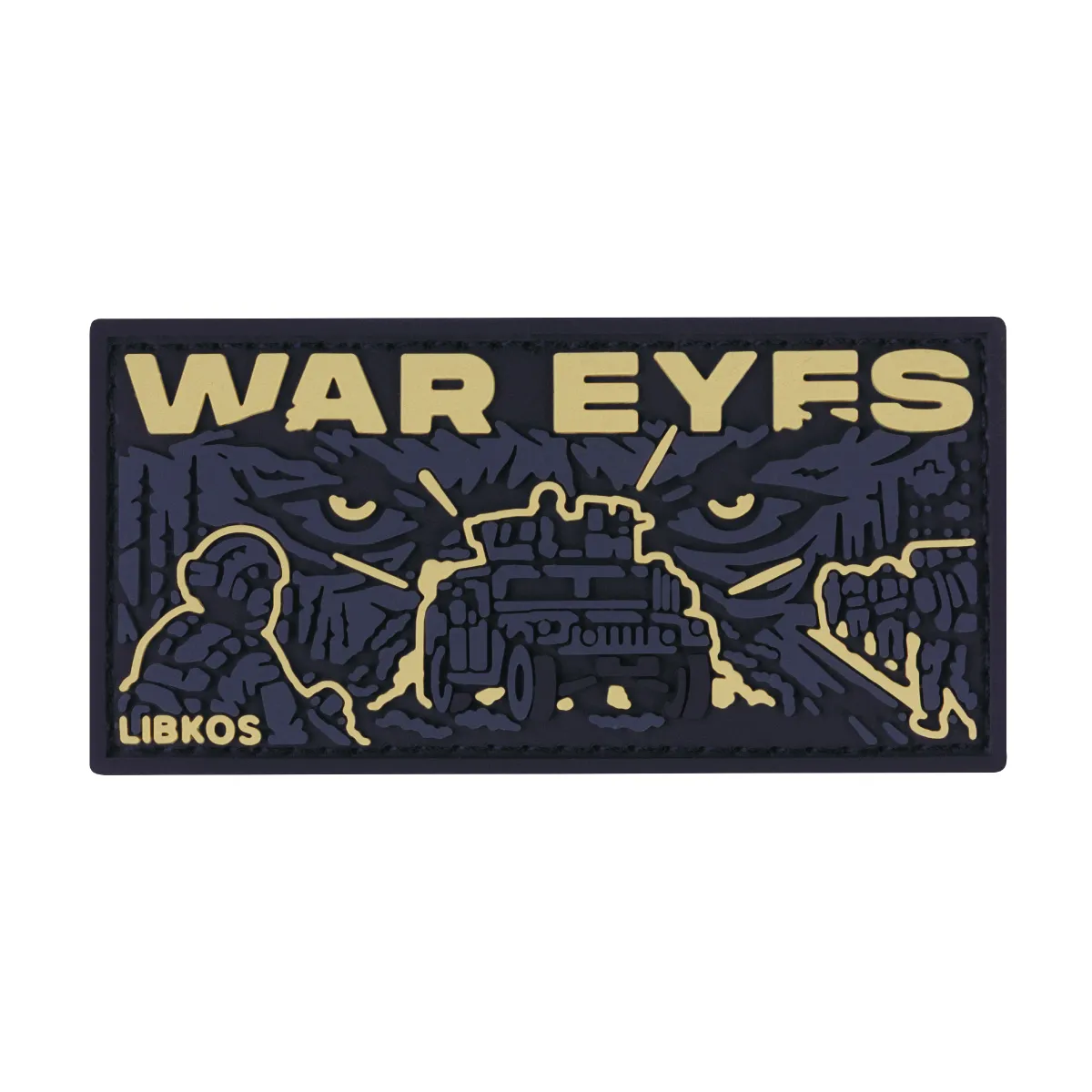 Патч (шеврон) «War Eyes» від libkos. М’який ПВХ пластик, 8х4 см