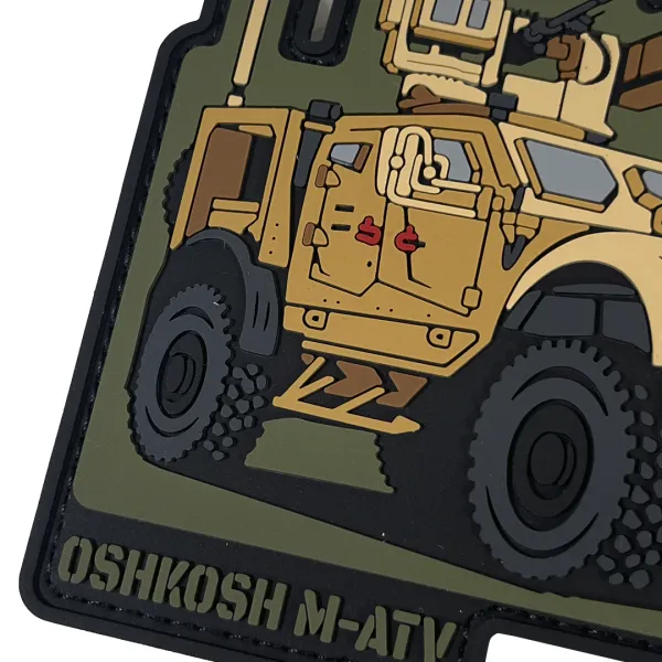 Патч (шеврон) «Oshkosh M-ATV» від Patch hunter. М’який ПВХ пластик. Койот 2