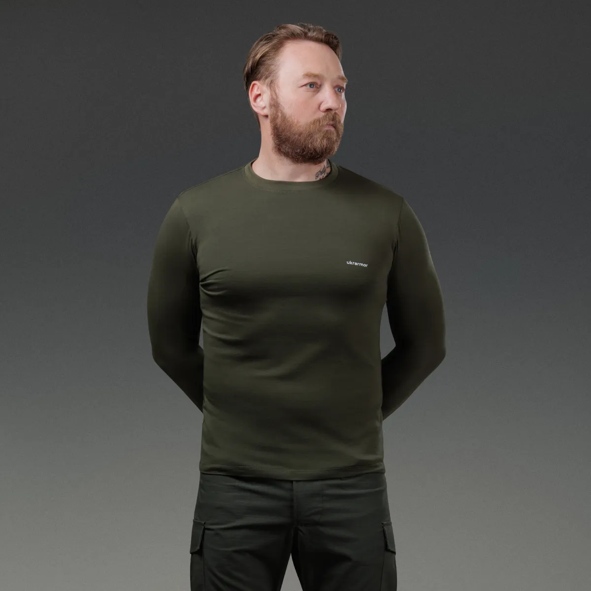 Кофта-лонгслів Ukrarmor Pulse Longsleeve. Cotton and Elastane. Олива 2