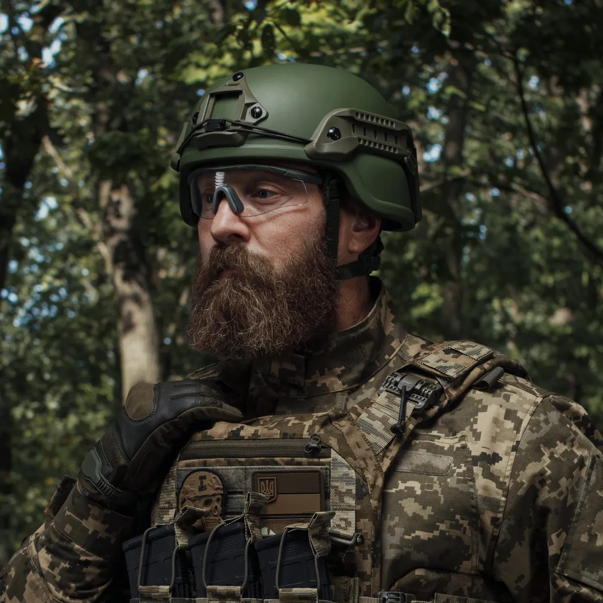 Кевларовий шолом TOR (додатковий захист вух та скроні). Виробник: Україна. Олива. L 4