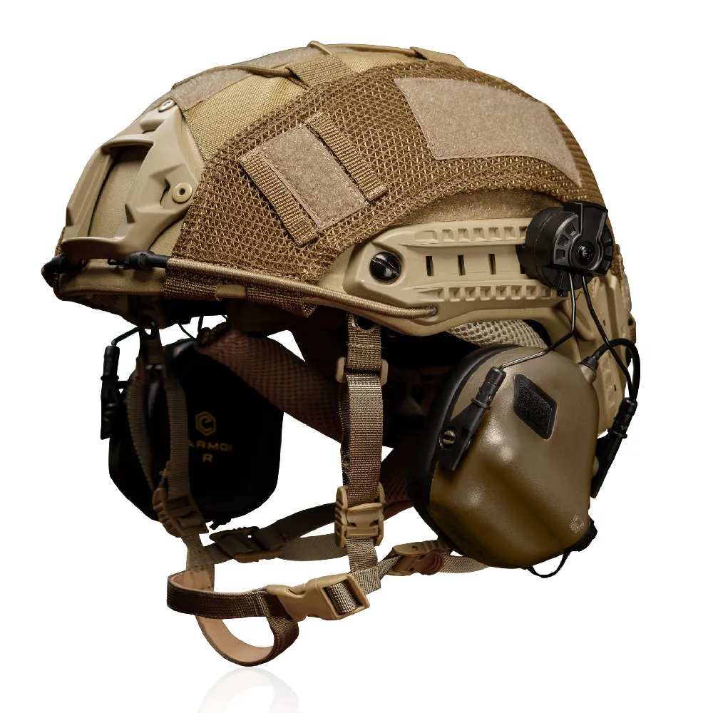 Комплект: кевларовий шолом Fast IIIA+активні навушники M31H+кавер. Койот