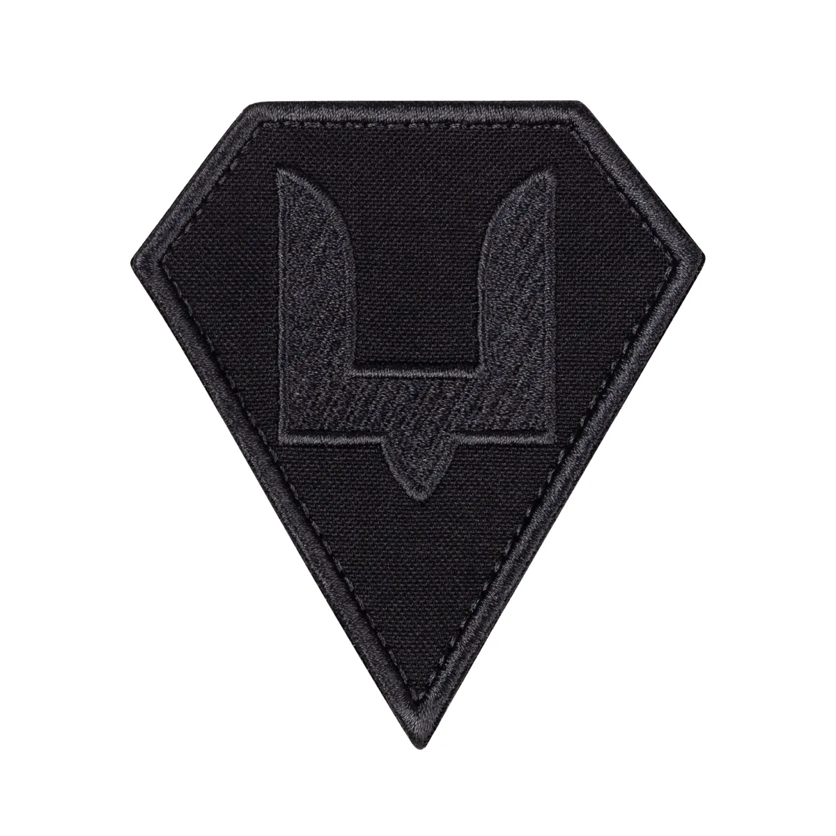 Шеврон (нашивка) двозуб Сил спеціальних операцій ЗСУ, 9х7.5 см. Сіро-чорний