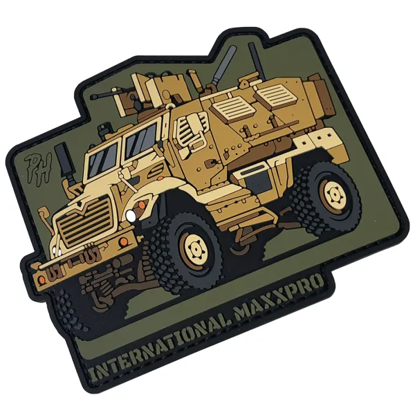 Патч (шеврон) «International MaxxPro» від Patch hunter. М’який ПВХ пластик. Койот 4