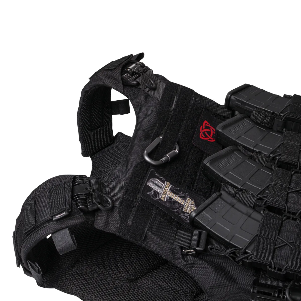 Бойовий бронежилет IBV-1. Вага 3.6 кг. Збільшена площа захисту. Чорний. L/XL 6