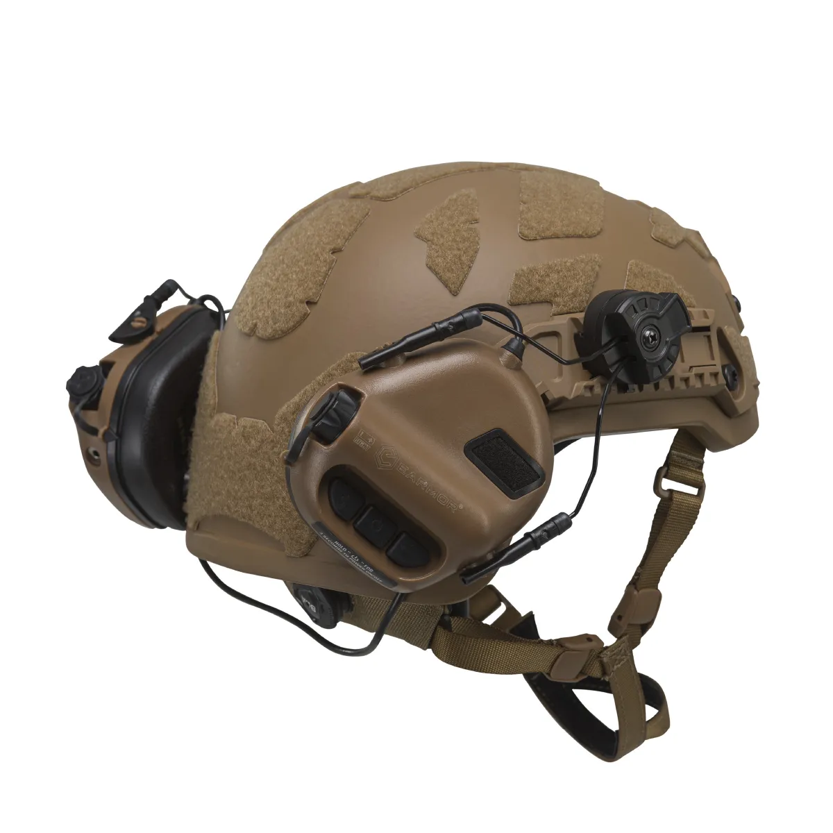 Активні навушники Earmor M31H (Helmet version) з кріпленням ARC rail. Койот 8