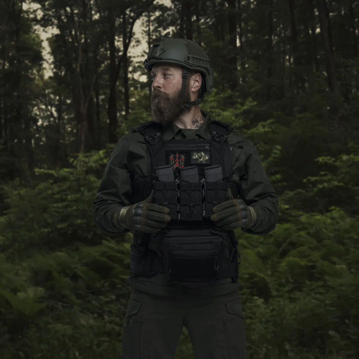 Сумка-напашник PRO 2-го класу захисту. Розмір L (16х22 см). Матеріал Cordura 1000. Чорний 6