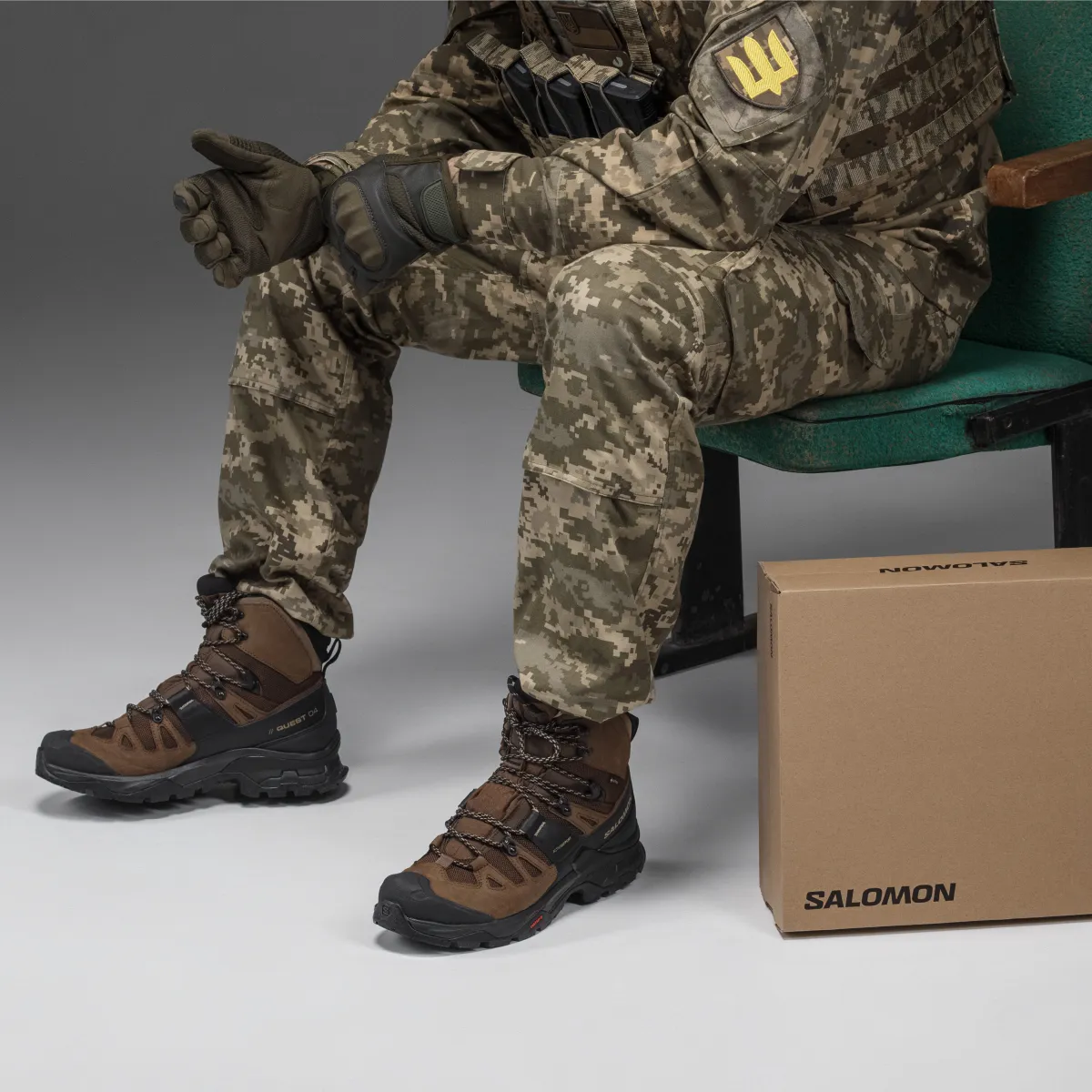 Черевики Salomon Quest 4 Gore-tex. Койот/Жовтий 11