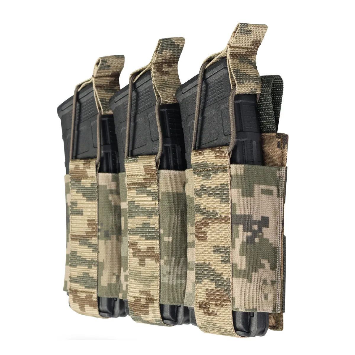 Потрійний еластичний підсумок для магазинів АК/АR відкритого типу з кріпленням MOLLE. Піксель (мм-14) 6