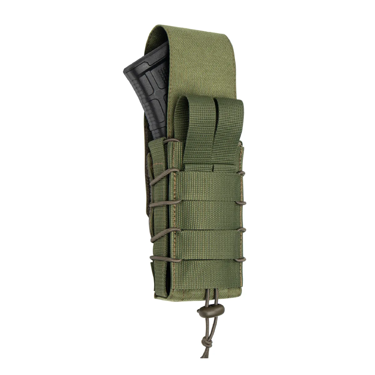 Одинарный закрытый подсумок с клапаном под магазин АК/АR. Олива. 3