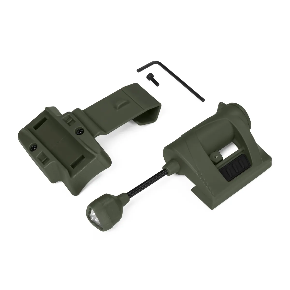 Тактичний ліхтарик LT-09-T на шолом з 4-ма світлодіодами. Олива 4