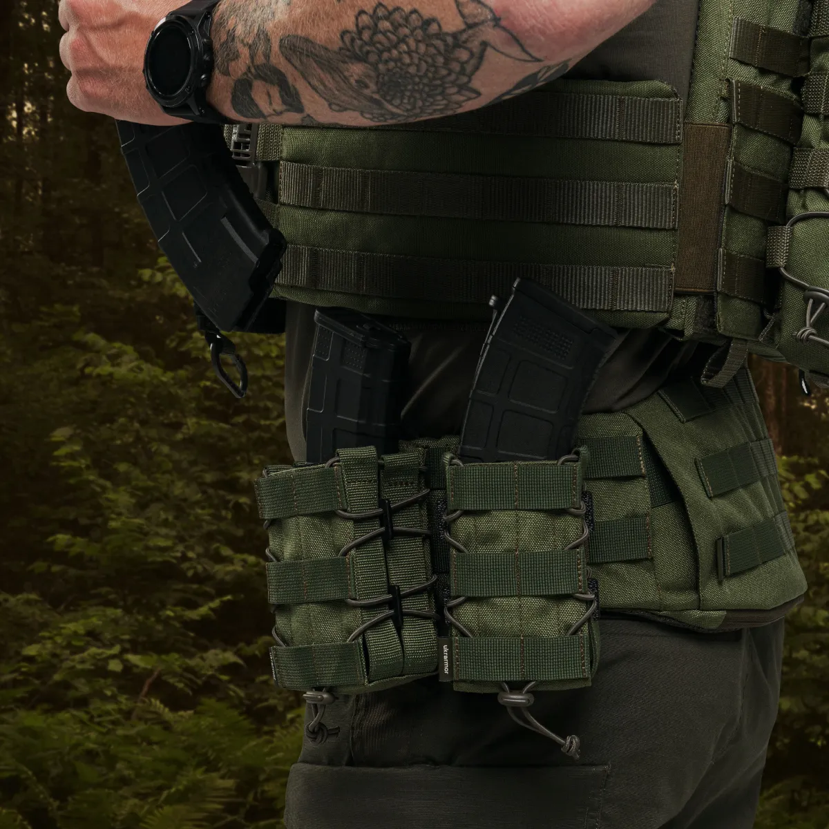 Подвійний підсумок під магазини АК/АR (тканевий). Олива 4