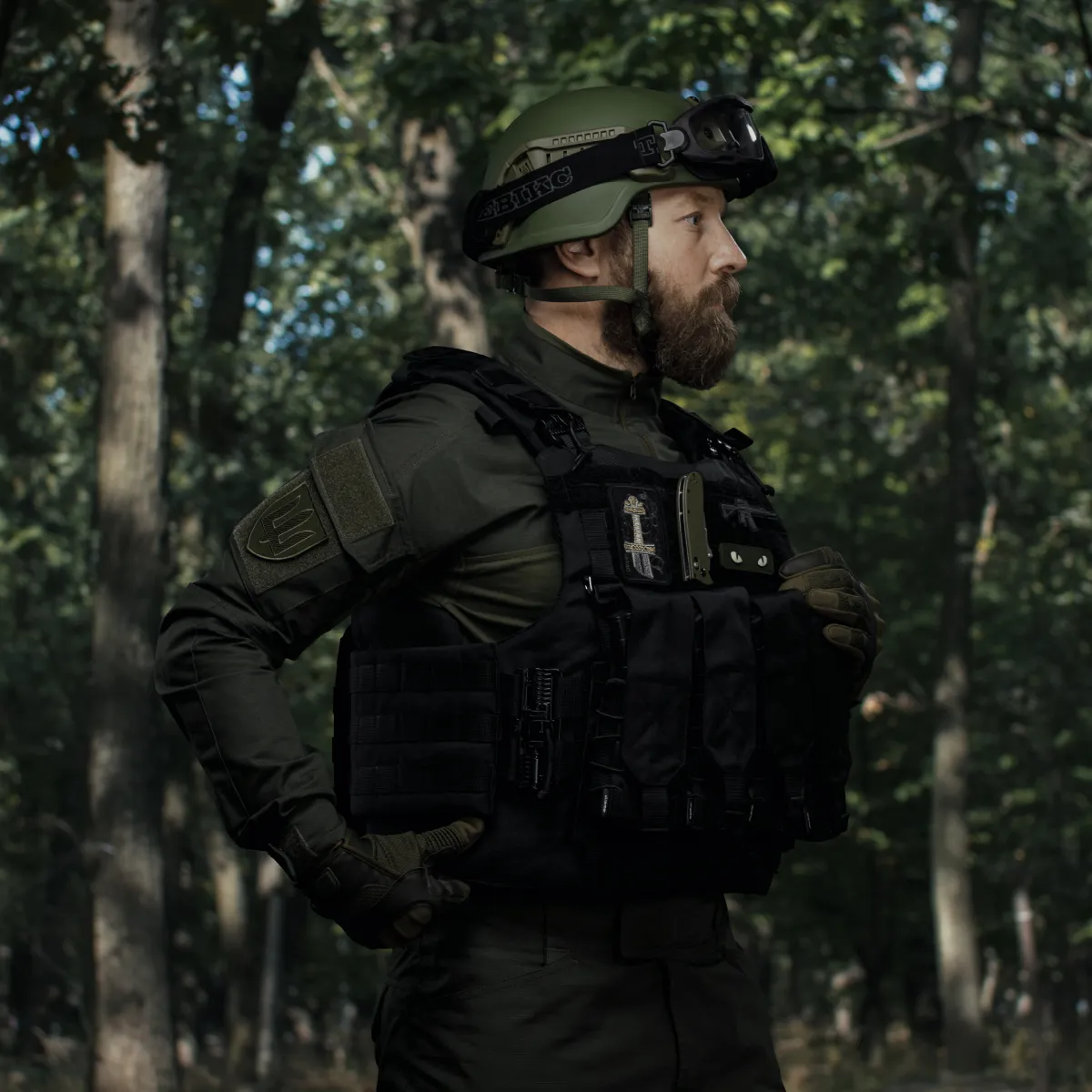 Одинарний закритий підсумок з клапаном під магазин АК/АR. Чорний. 6