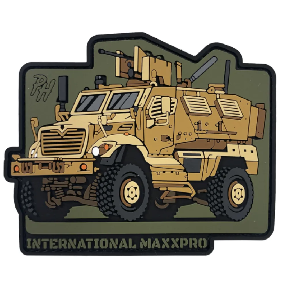 Патч (шеврон) «International MaxxPro» від Patch hunter. М’який ПВХ пластик. Койот