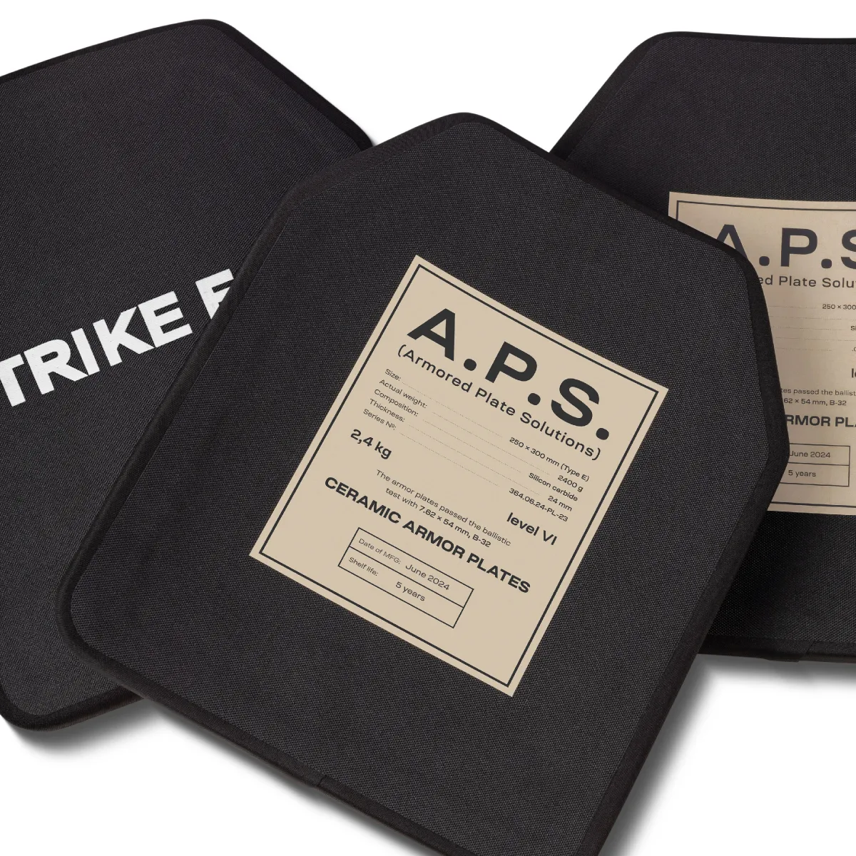 Плиты керамика 6 класс защиты (комплект). Вес 4.8 кг. Размер M (25х30 см.) A.P.S. 2